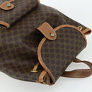 CELINE Macadam Canvas Backpack PVC Leather Brown Gold Auth bs34855-6