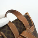 CELINE Macadam Canvas Backpack PVC Leather Brown Gold Auth bs34855-14