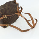CELINE Macadam Canvas Backpack PVC Leather Brown Gold Auth bs34855-8