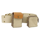 Christian Dior Trotter Canvas Belt Bag Street Chic Beige Gold Auth bs34856A-1