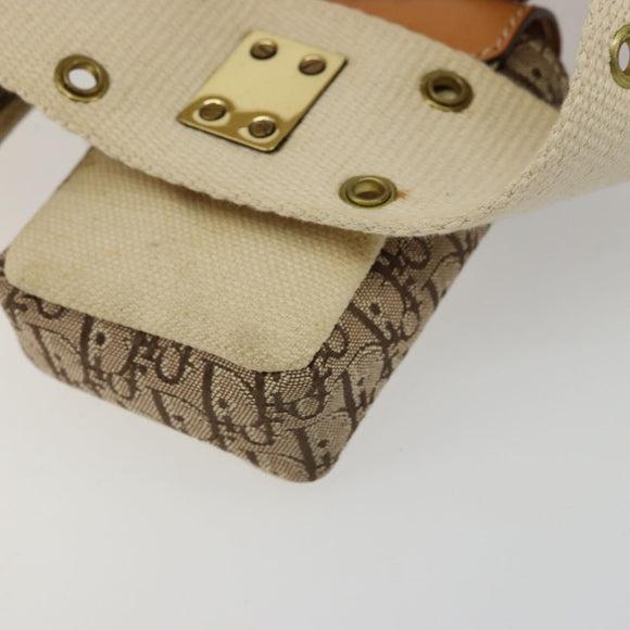 Christian Dior Trotter Canvas Belt Bag Street Chic Beige Gold Auth bs34856A