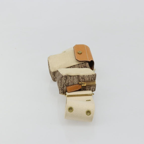 Christian Dior Trotter Canvas Belt Bag Street Chic Beige Gold Auth bs34856A