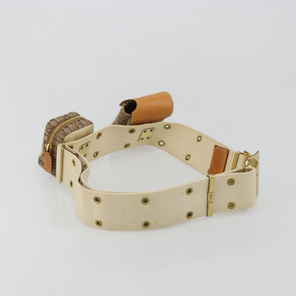 Christian Dior Trotter Canvas Belt Bag Street Chic Beige Gold Auth bs34856A