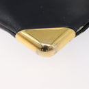 Christian Dior Shoulder Bag Leather Navy Gold Auth bs34858-14