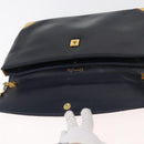 Christian Dior Shoulder Bag Leather Navy Gold Auth bs34858-11