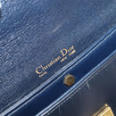 Christian Dior Shoulder Bag Leather Navy Gold Auth bs34858-17