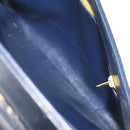 Christian Dior Shoulder Bag Leather Navy Gold Auth bs34858-12
