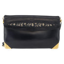 Christian Dior Shoulder Bag Leather Navy Gold Auth bs34858-13