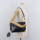 Christian Dior Shoulder Bag Leather Navy Gold Auth bs34858-22