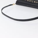 Christian Dior Shoulder Bag Leather Navy Gold Auth bs34858-7