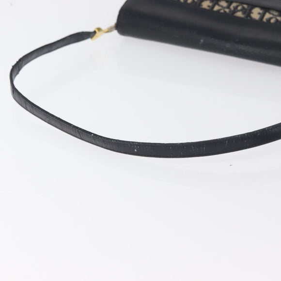 Christian Dior Shoulder Bag Leather Navy Gold Auth bs34858