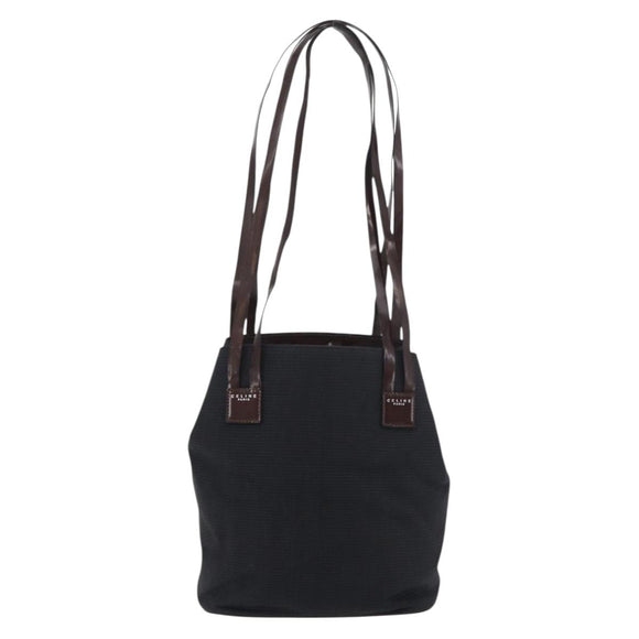 CELINE Tote Bag Canvas Black Auth bs34859