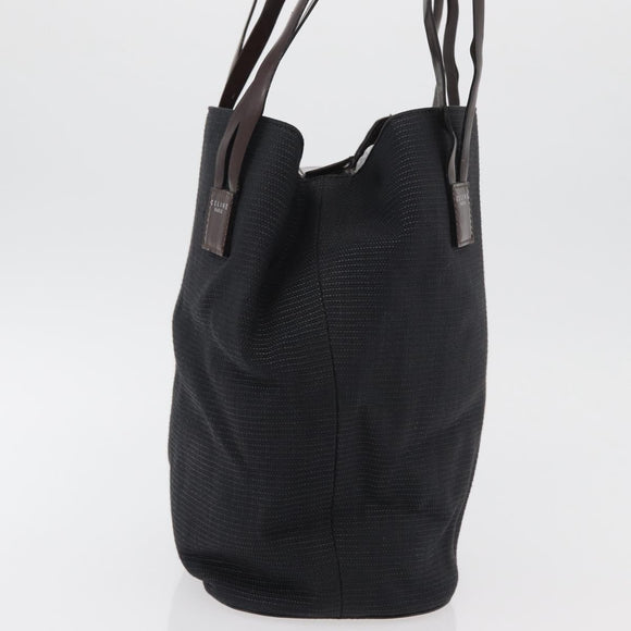 CELINE Tote Bag Canvas Black Auth bs34859