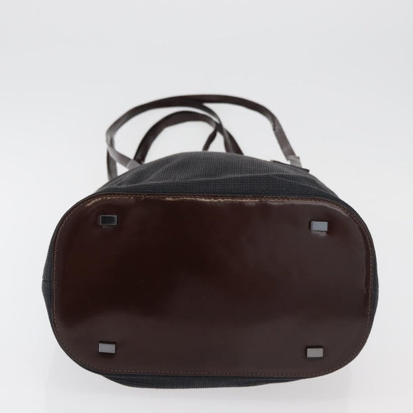 CELINE Tote Bag Canvas Black Auth bs34859