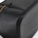 CHANEL Vanity Hand Bag Caviar Skin Black Gold CC Auth bs34860-16