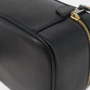 CHANEL Vanity Hand Bag Caviar Skin Black Gold CC Auth bs34860-17