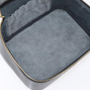 CHANEL Vanity Hand Bag Caviar Skin Black Gold CC Auth bs34860-11