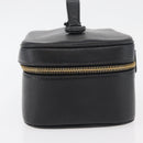 CHANEL Vanity Hand Bag Caviar Skin Black Gold CC Auth bs34860-3