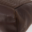 PRADA Hand Bag Leather Brown Gold Auth bs34862-9