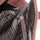 PRADA Hand Bag Leather Brown Gold Auth bs34862-21