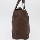 PRADA Hand Bag Leather Brown Gold Auth bs34862-4