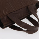 PRADA Hand Bag Leather Brown Gold Auth bs34862-6