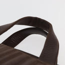 PRADA Hand Bag Leather Brown Gold Auth bs34862-8