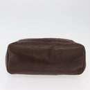 PRADA Hand Bag Leather Brown Gold Auth bs34862-5