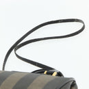 FENDI Pecan Canvas Mini Boston Tas PVC Zwart Bruin Auth bs34863-9