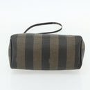 FENDI Pecan Canvas Mini Boston Tas PVC Zwart Bruin Auth bs34863-5