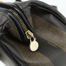 FENDI Pecan Canvas Mini Boston Tas PVC Zwart Bruin Auth bs34863-11