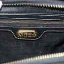 FENDI Pecan Canvas Mini Boston Tas PVC Zwart Bruin Auth bs34863-18