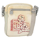 CHANEL Sports Line Shoulder Bag Nylon White Silver CC Auth bs34864-1