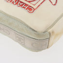 CHANEL Sports Line Shoulder Bag Nylon White Silver CC Auth bs34864-8