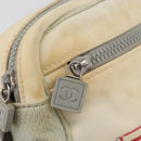 CHANEL Sports Line Shoulder Bag Nylon White Silver CC Auth bs34864-19
