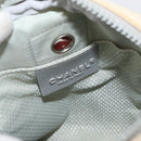 CHANEL Sports Line Shoulder Bag Nylon White Silver CC Auth bs34864-20