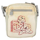 CHANEL Sports Line Shoulder Bag Nylon White Silver CC Auth bs34864-13