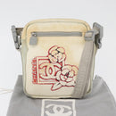 CHANEL Sports Line Shoulder Bag Nylon White Silver CC Auth bs34864-12