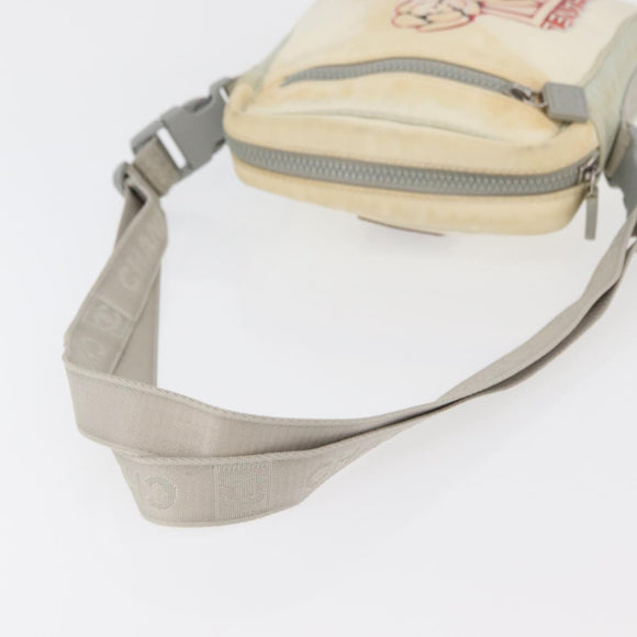 CHANEL Sports Line Shoulder Bag Nylon White Silver CC Auth bs34864