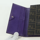FENDI Zucca Canvas Long Wallet PVC Black Brown Auth bs34866A-8