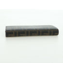 FENDI Zucca Canvas Long Wallet PVC Black Brown Auth bs34866A-5