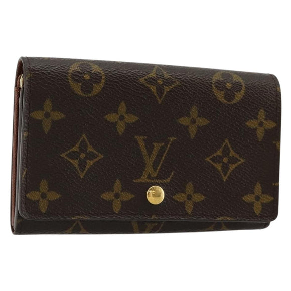 LOUIS VUITTON Monogram Porte Monnaie Billets Tresor Wallet M61730 Auth bs34870