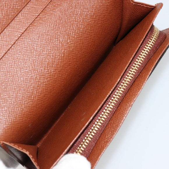 LOUIS VUITTON Monogram Porte Monnaie Billets Tresor Wallet M61730 Auth bs34870
