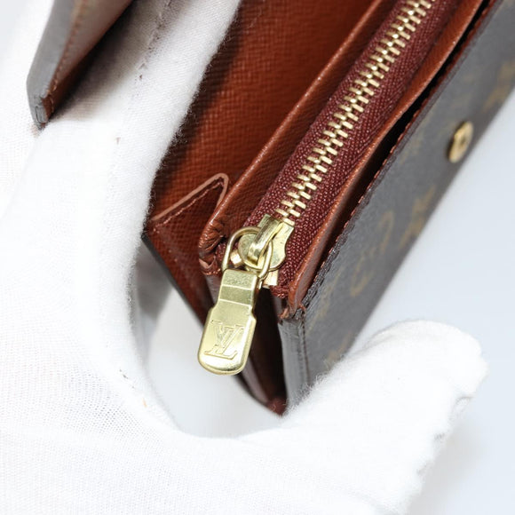 LOUIS VUITTON Monogram Porte Monnaie Billets Tresor Wallet M61730 Auth bs34870