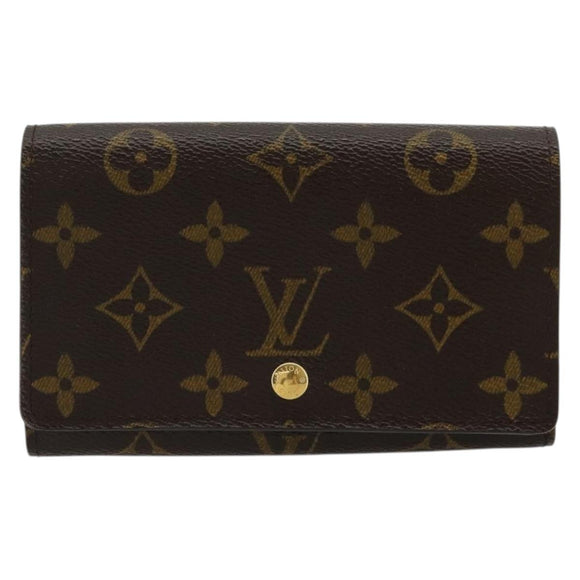 LOUIS VUITTON Monogram Porte Monnaie Billets Tresor Wallet M61730 Auth bs34870