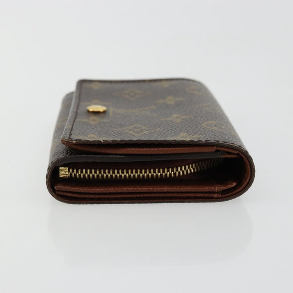 LOUIS VUITTON Monogram Porte Monnaie Billets Tresor Wallet M61730 Auth bs34870