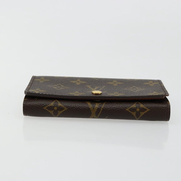 LOUIS VUITTON Monogram Porte Monnaie Billets Tresor Wallet M61730 Auth bs34870