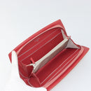 CHANEL Long Wallet Patent leather Orange Silver CC Auth bs34871-14