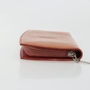 CHANEL Long Wallet Patent leather Orange Silver CC Auth bs34871-5
