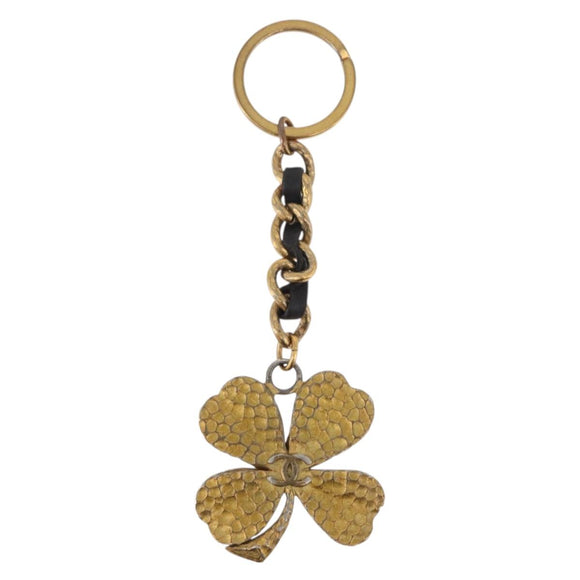 CHANEL COCO Mark Key Ring Charm metal Gold CC Auth bs34873